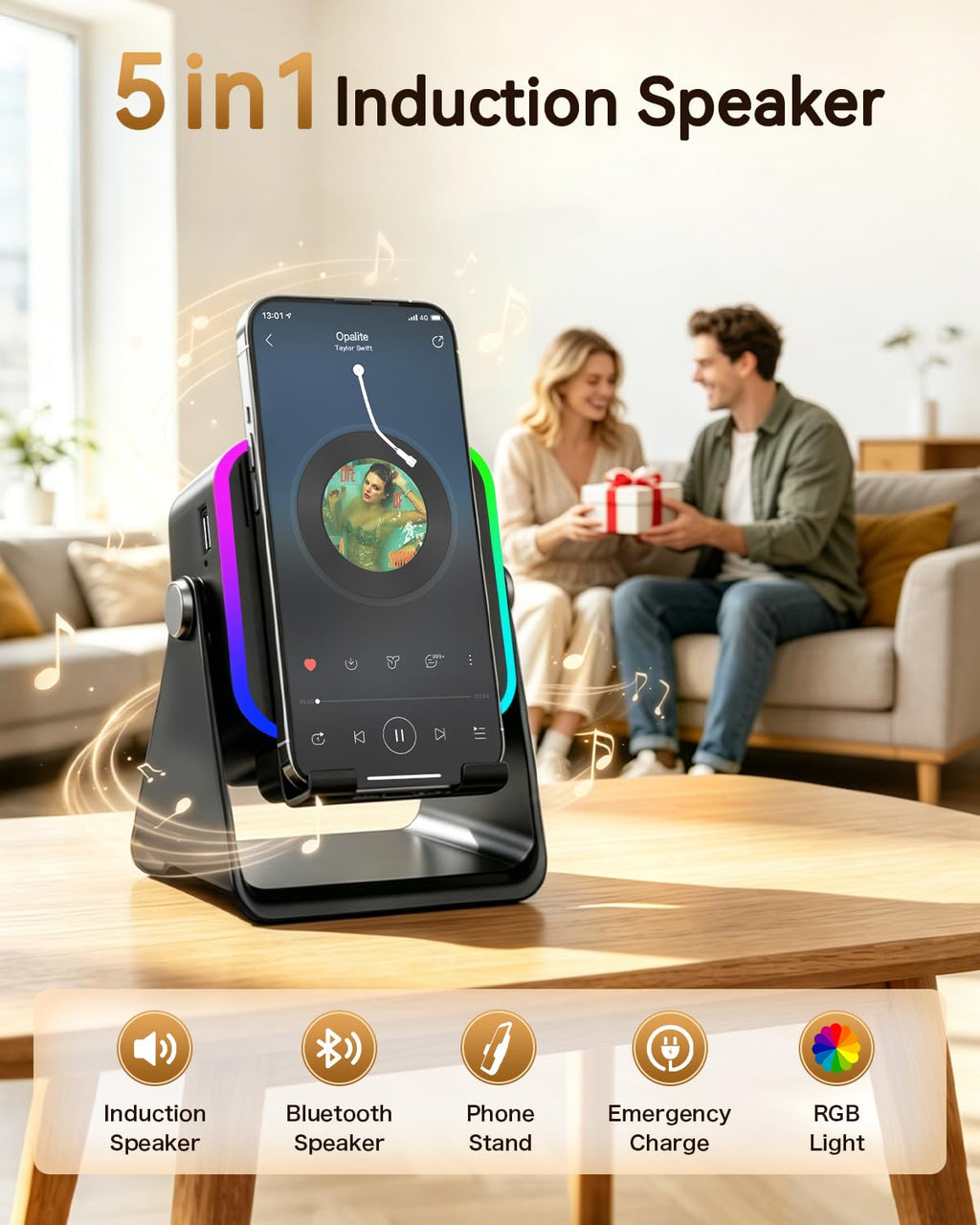 Wireless Induction Speaker with Phone Stand I220