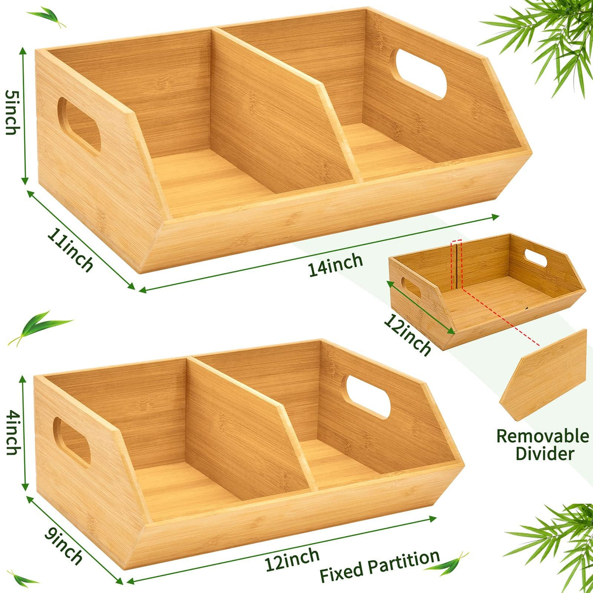 2 Set Bamboo Storage Bins G8817