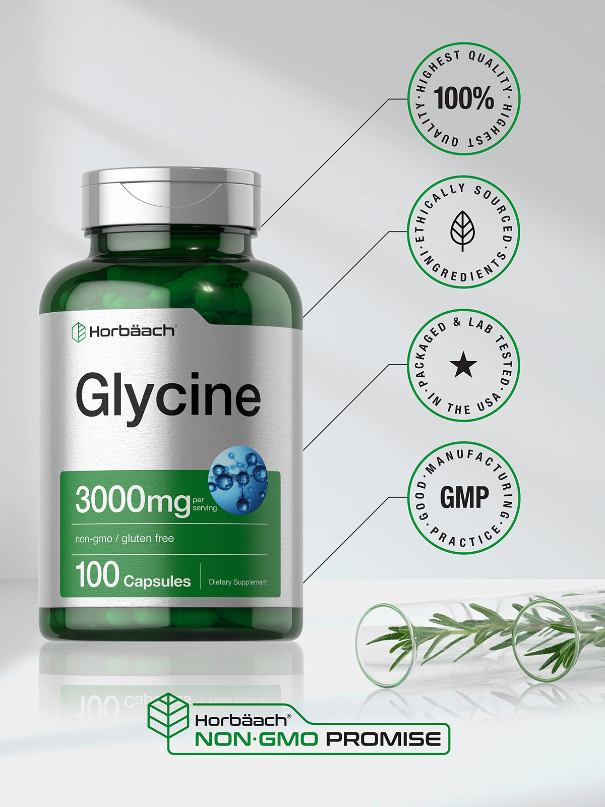 Glycine 3000mg 100 Powder Capsules D830563