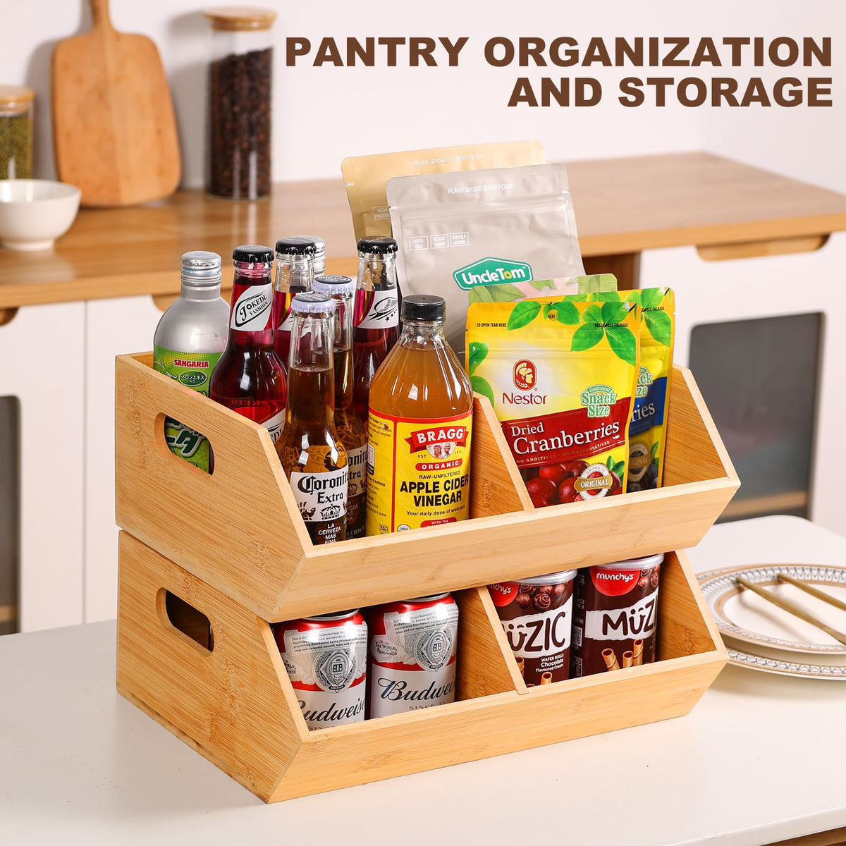 2 Set Bamboo Storage Bins G8817
