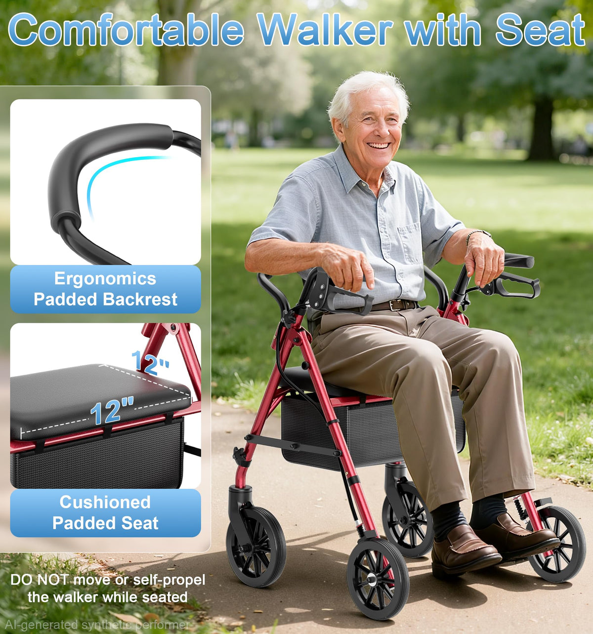 Foldable Walkers with Seat F7277