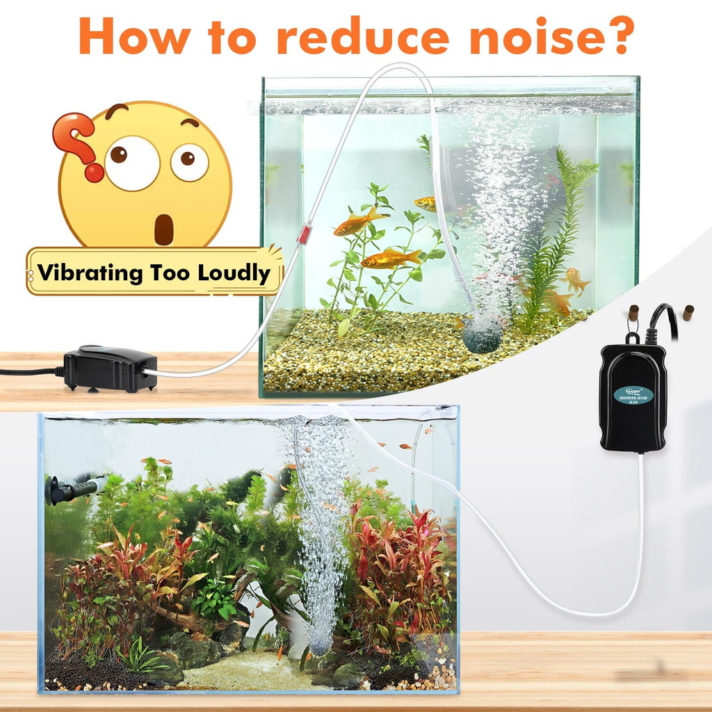 Mini Aquarium Air Pump Kit 1W for 2-20 Gallon Fish Tank with Air Tube W858452