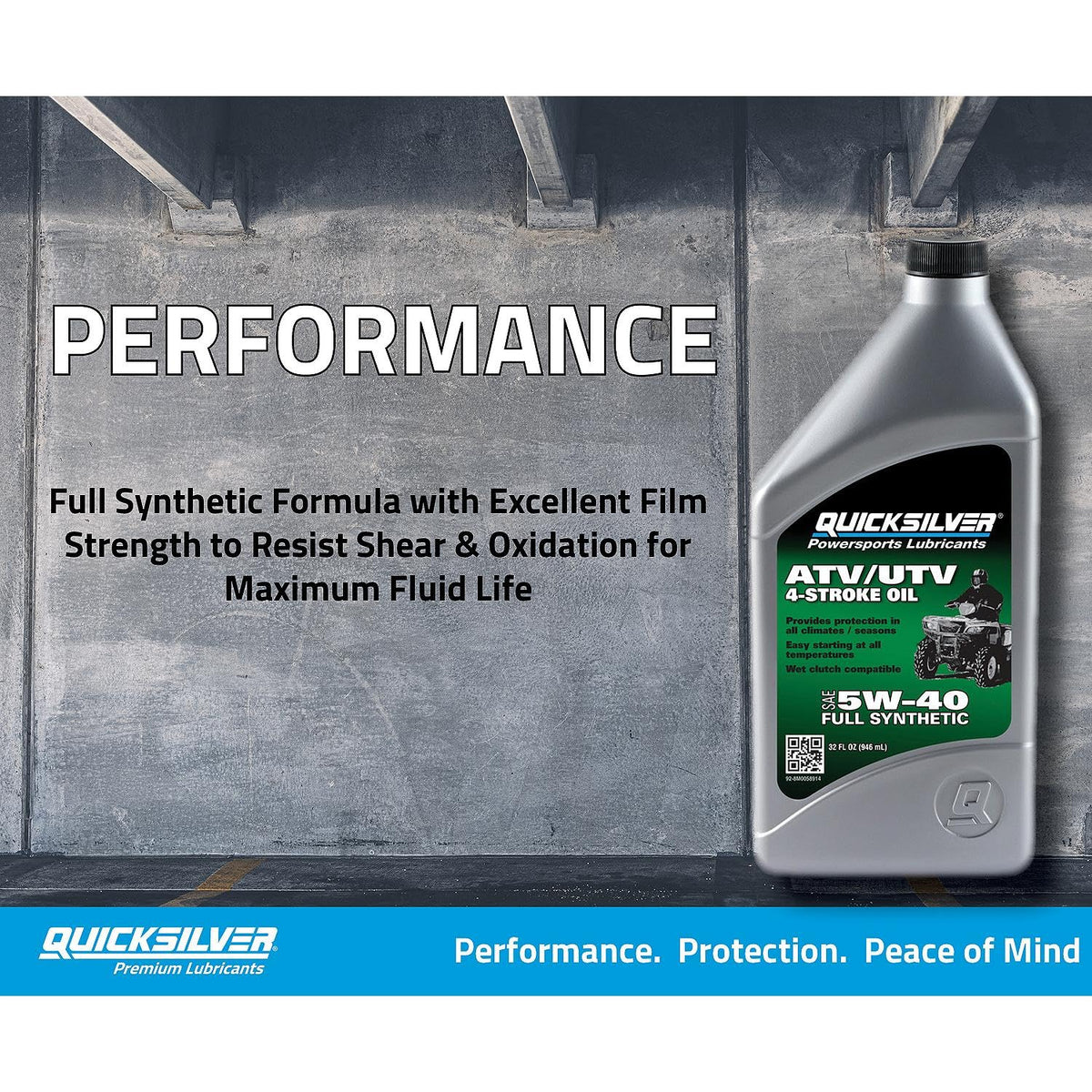 5W-40 Full Synthetic 4-Stroke ATV Engine Oil, 1 Quart F4241