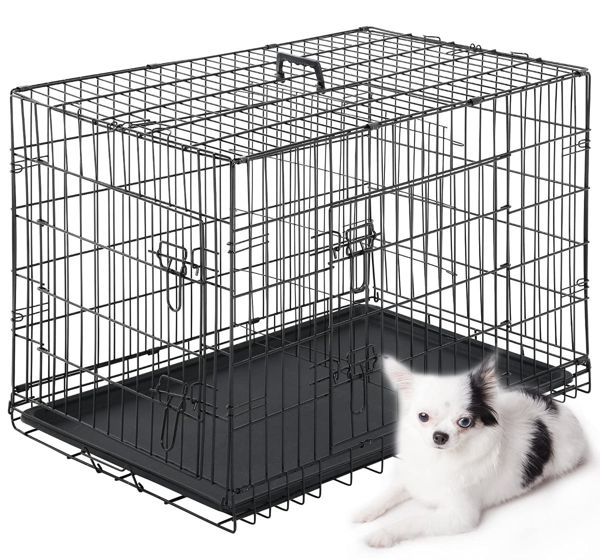 Black Metal Dog Crate Q55878