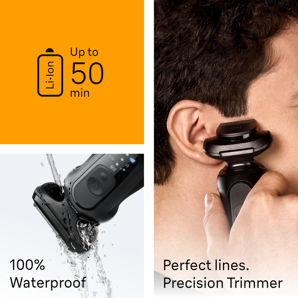 Black Wet & Dry Electric Shaver with Trimmer U254