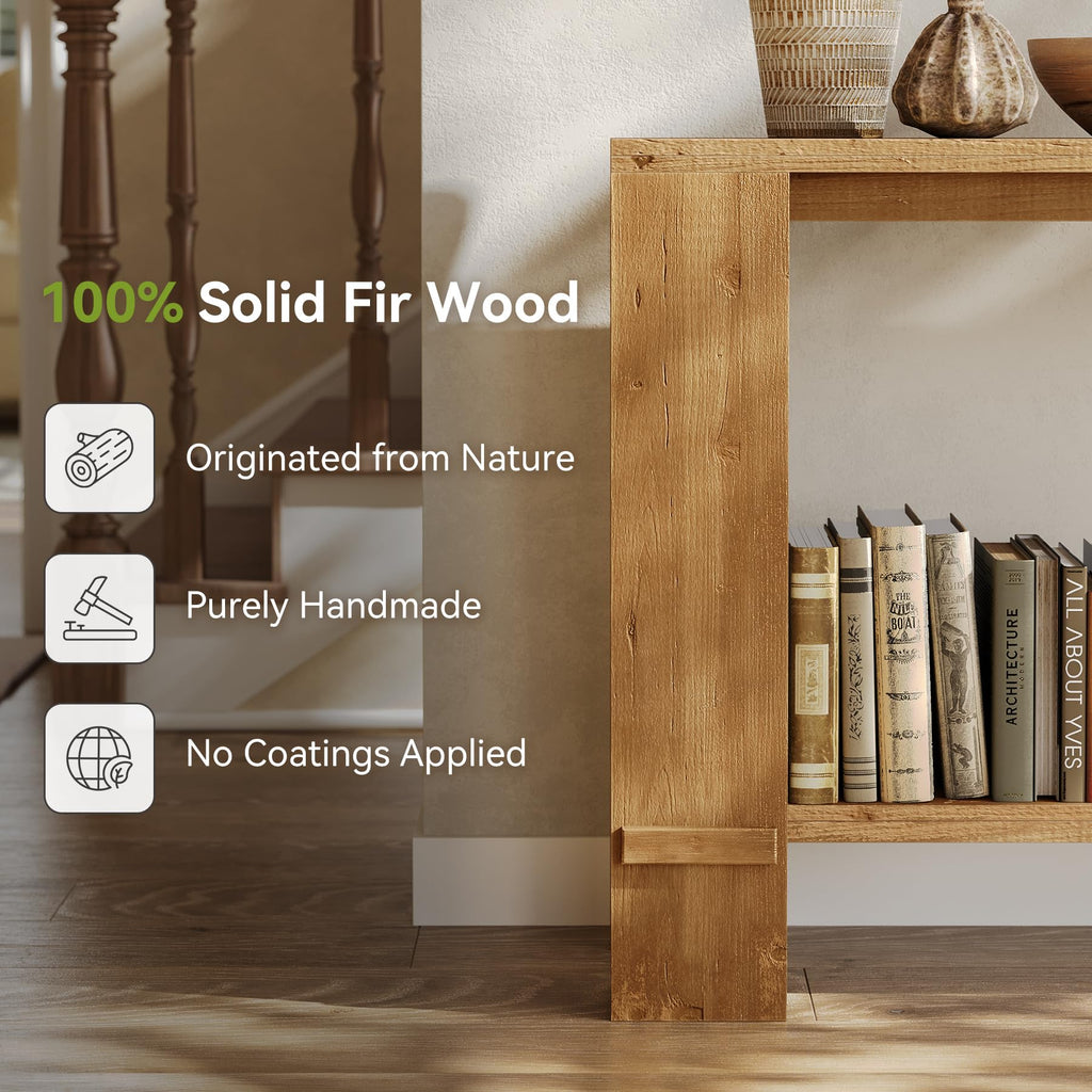 71" Solid Wood Console Table with Storage U881