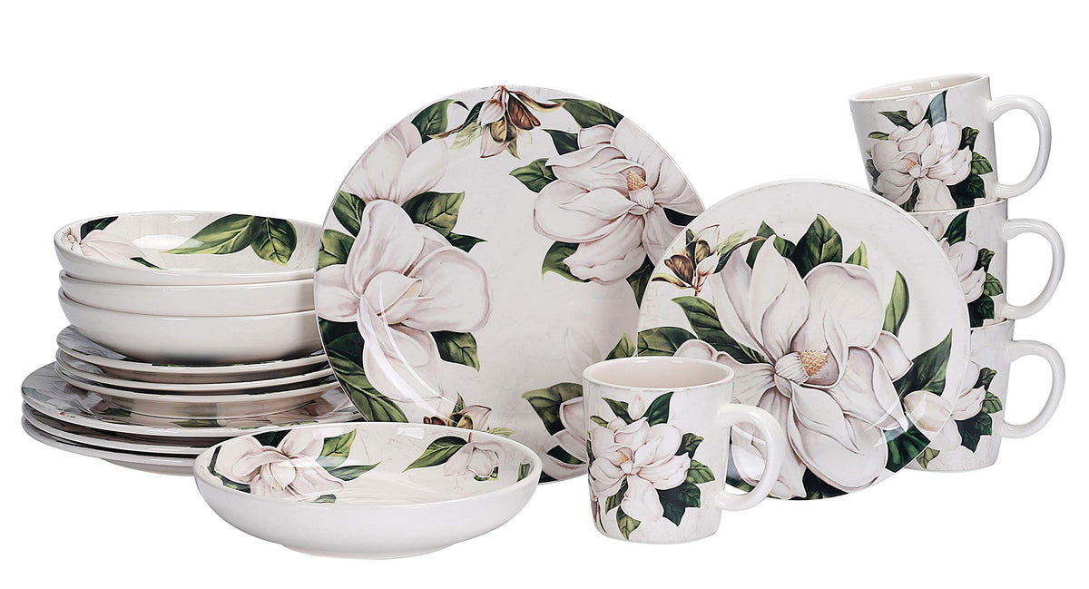 Magnolia Floral Ceramic 16 pcs Dinnerware Set T4001