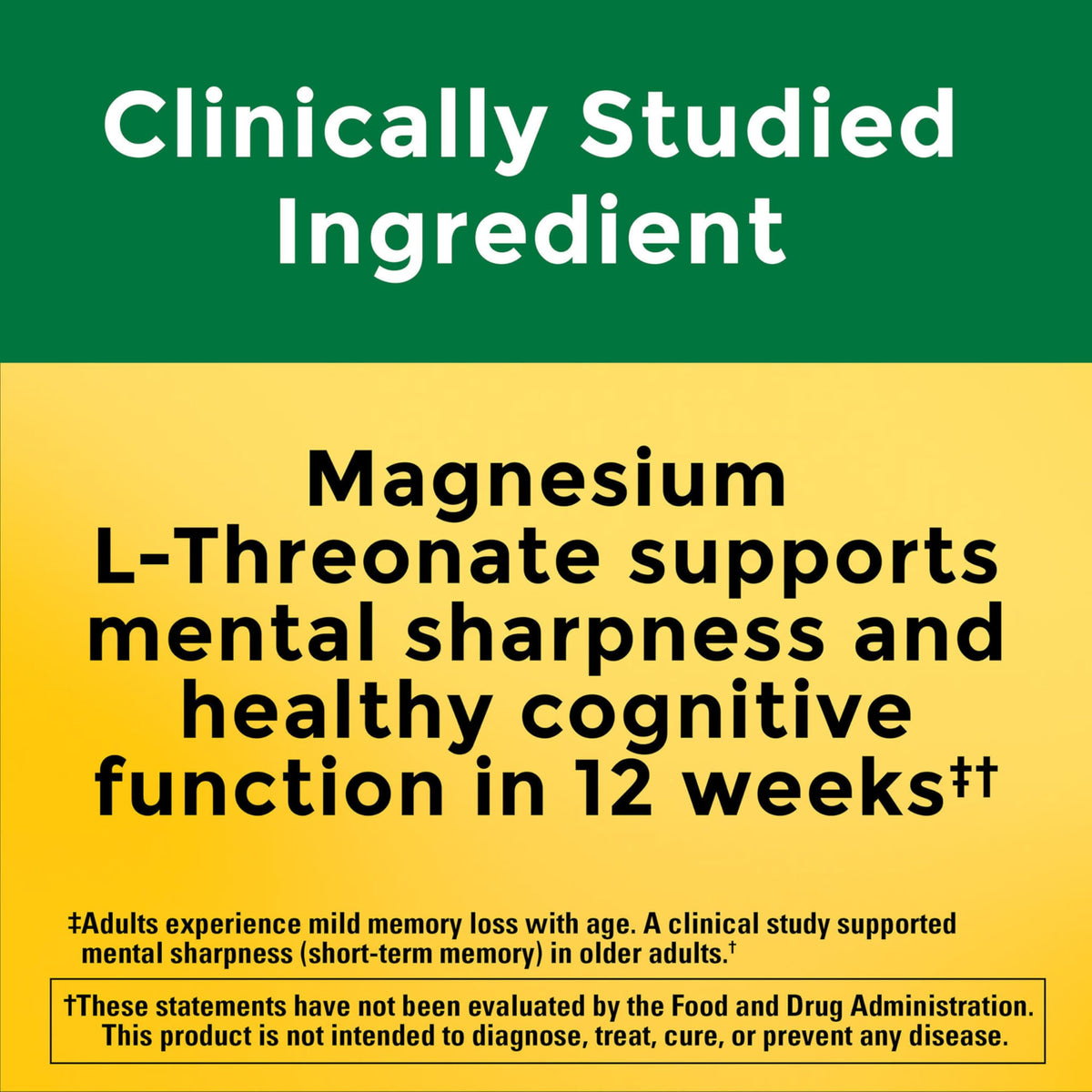 Magnesium L-Threonate with Vitamin C & Vitamin D3, 90 Capsules Q713