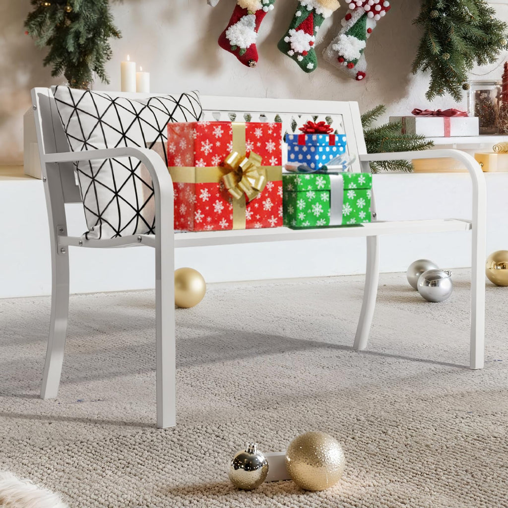 White 2-Person Outdoor Bench Z44167