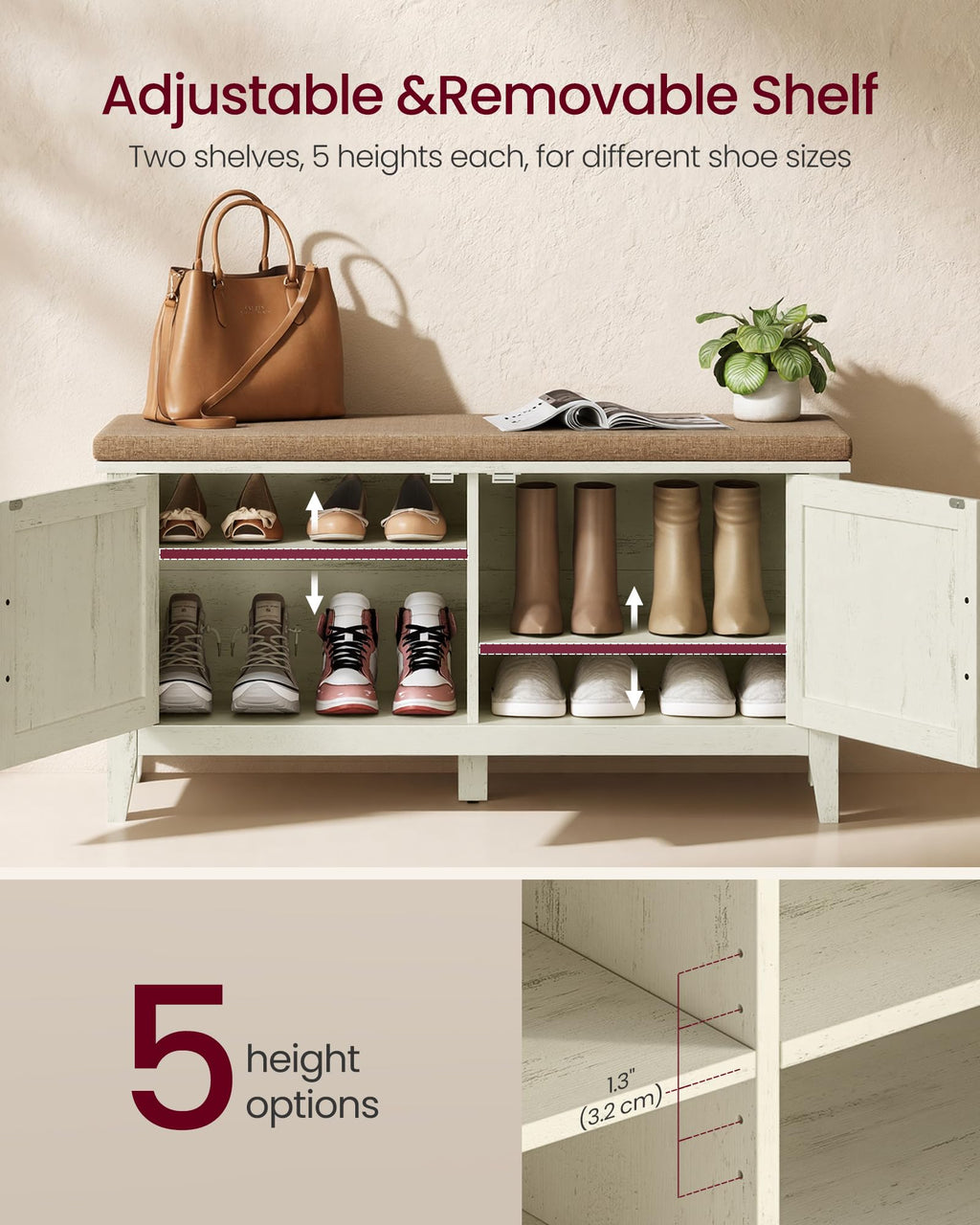 Shoe Bench with Cushion L717