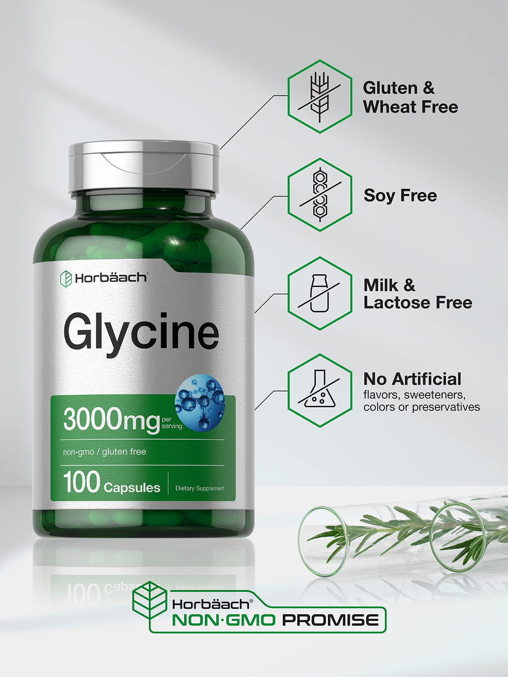 Glycine 3000mg 100 Powder Capsules D830563