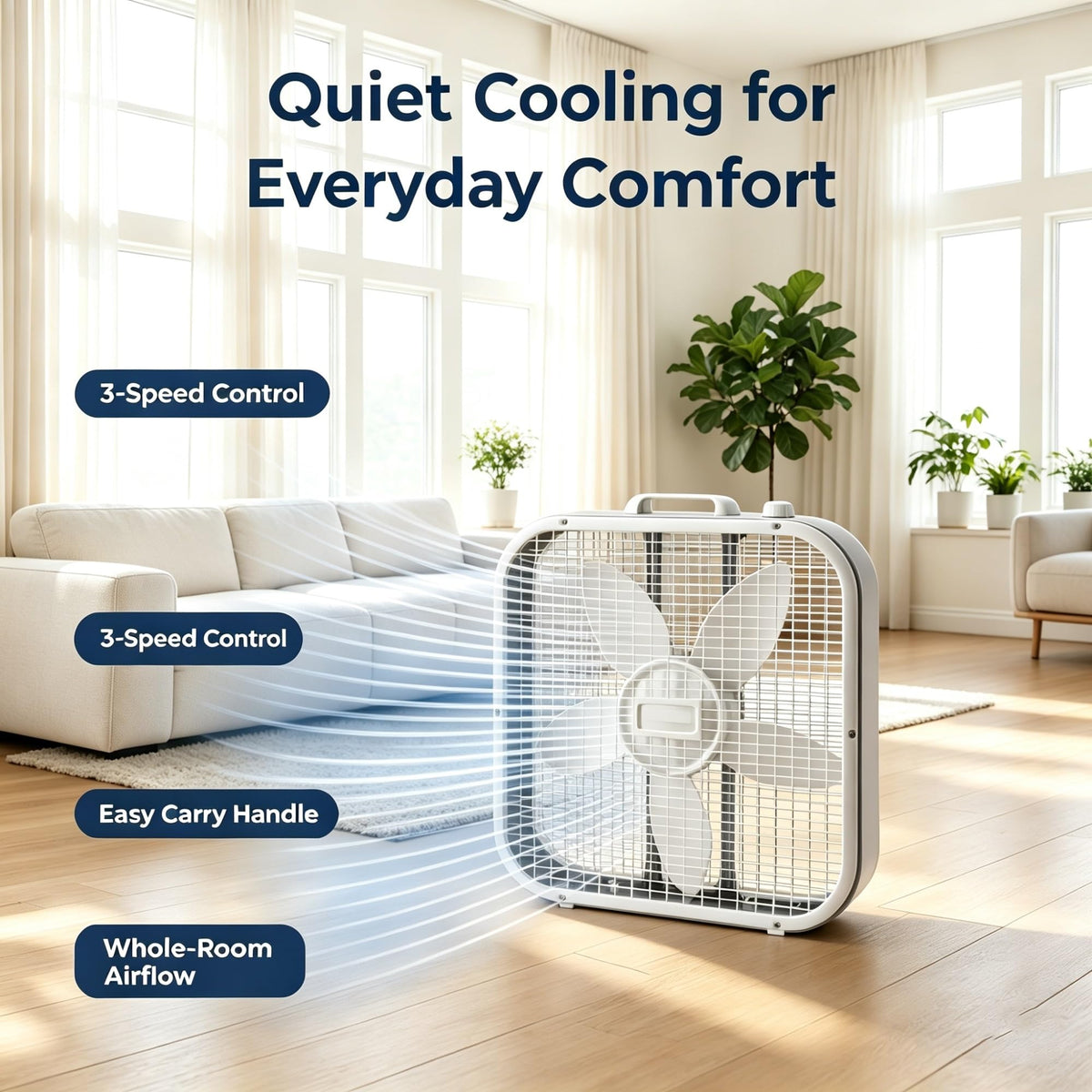 20 Inch 3 Speed Weather Resistant Box Fan K764109