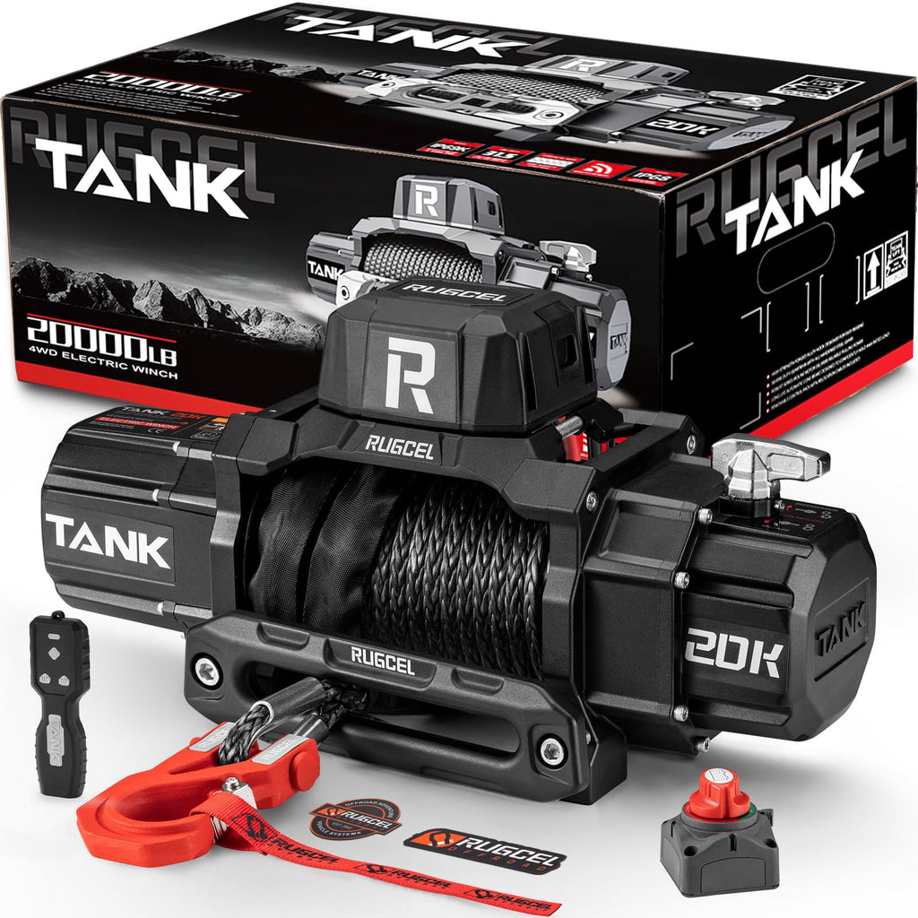 20000lb 12V Heavy Duty Waterproof Electric Synthetic Rope Winch J20972
