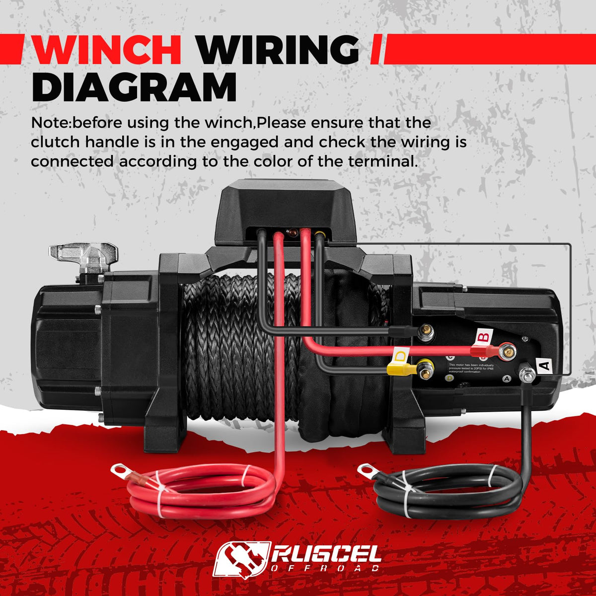 20000lb 12V Heavy Duty Waterproof Electric Synthetic Rope Winch J20972