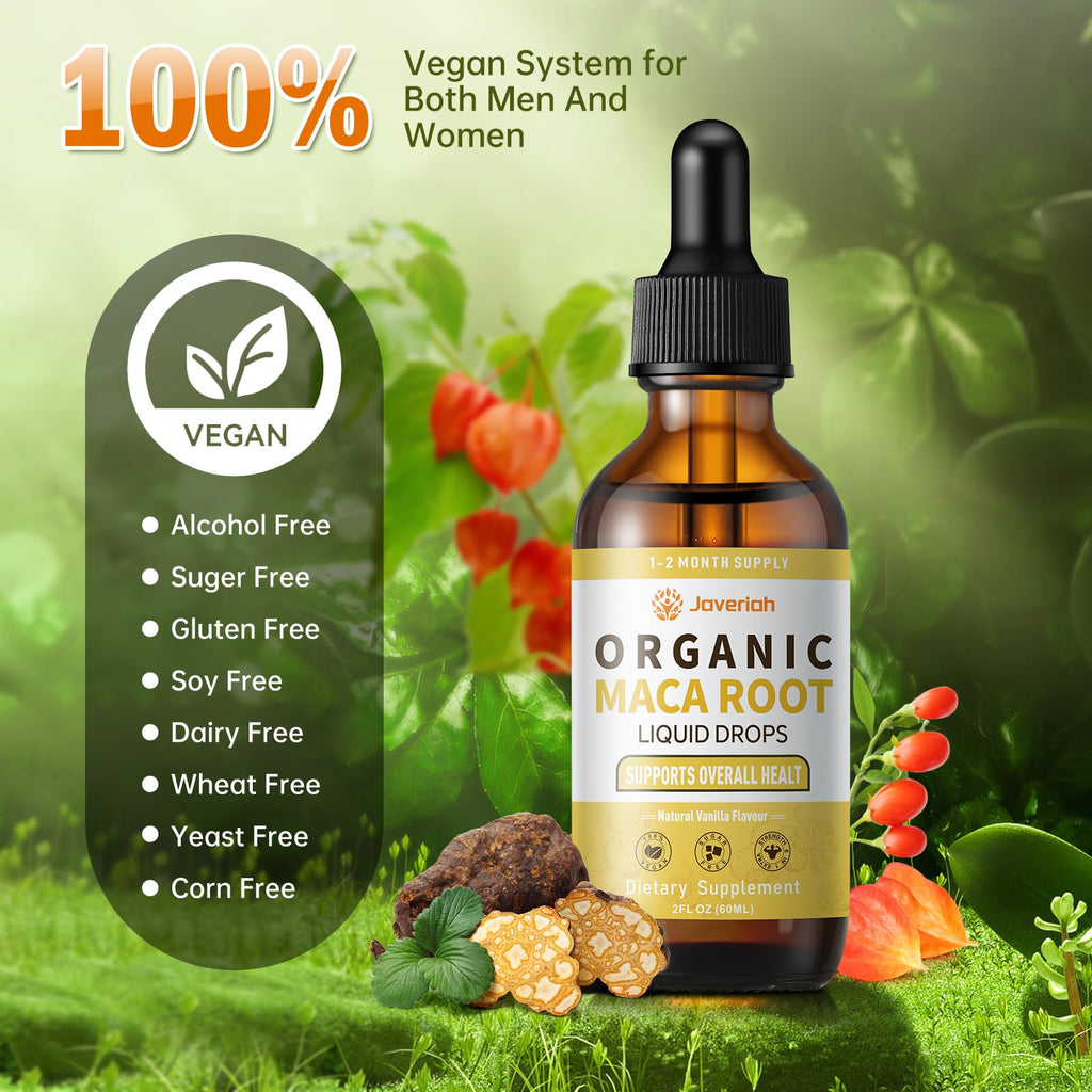 Organic Maca Root Liquid Drops with Ashwagandha 2 Fl Oz L131166