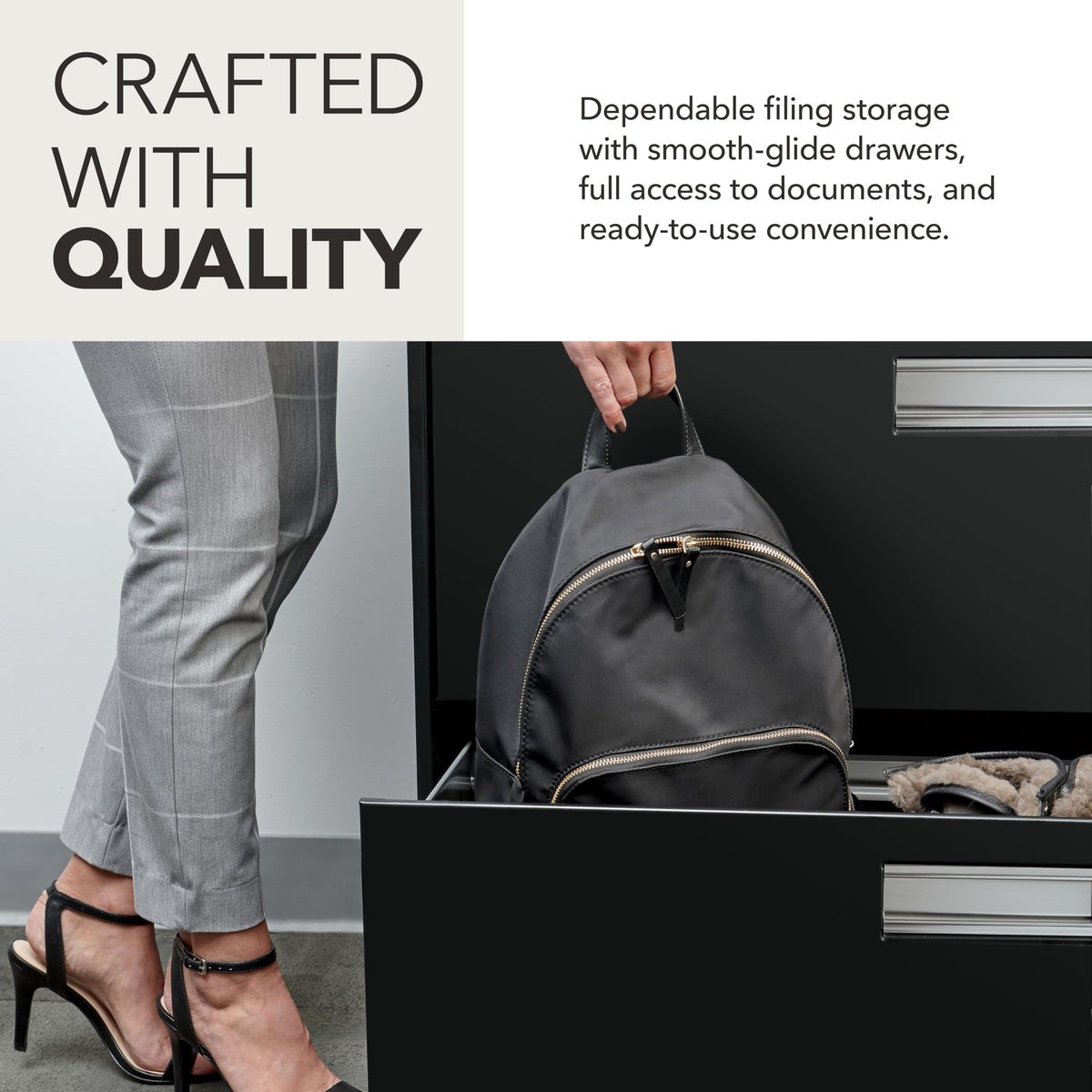 Black 4 Drawer File Cabinet K26732