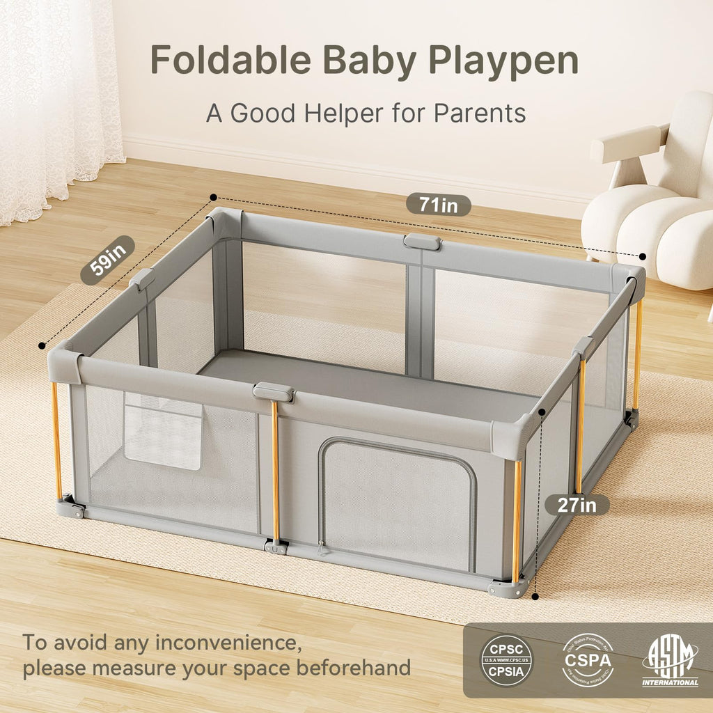 Foldable Baby Playpen with Mat A5850