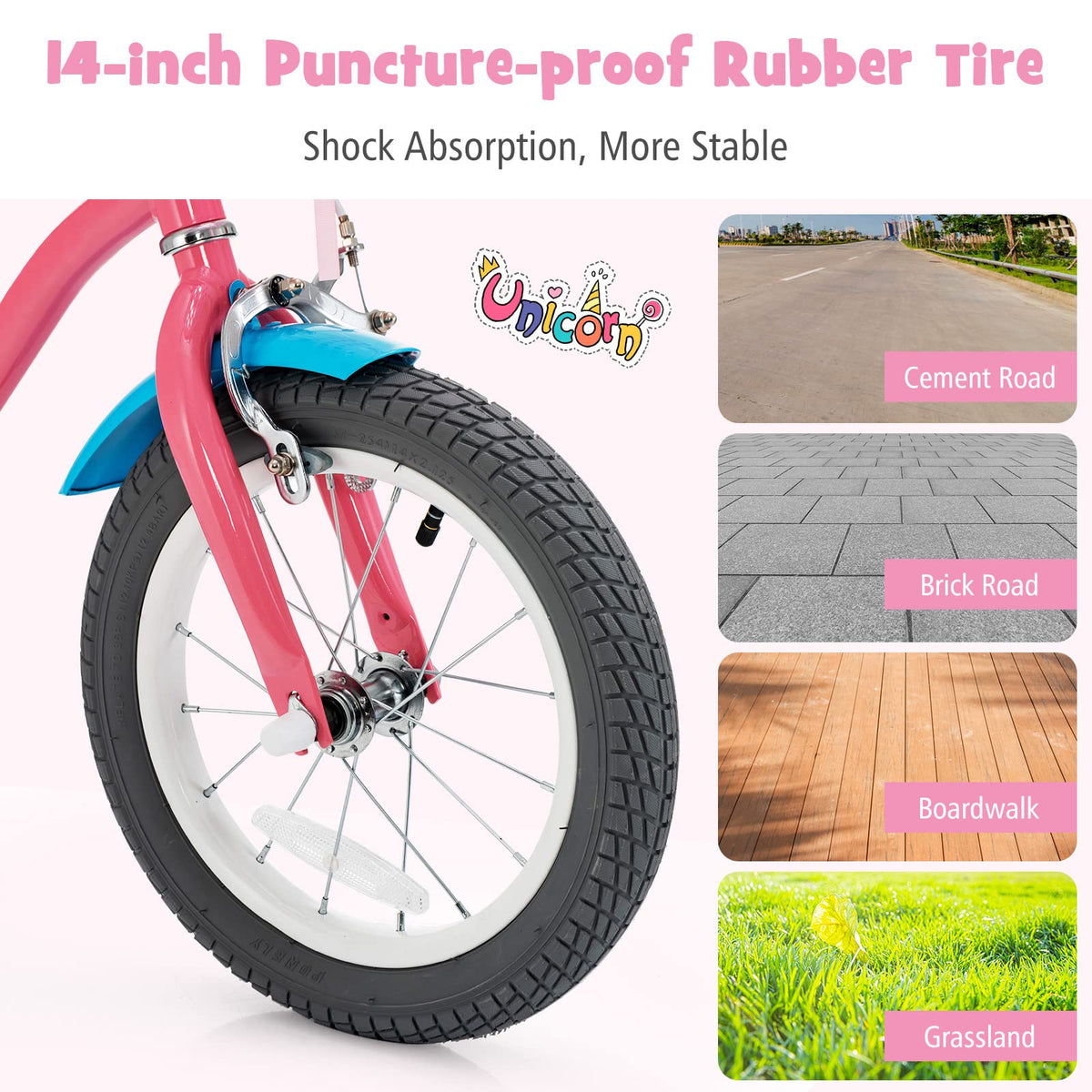 14 Inch Kids Bike with Training Wheels H278567