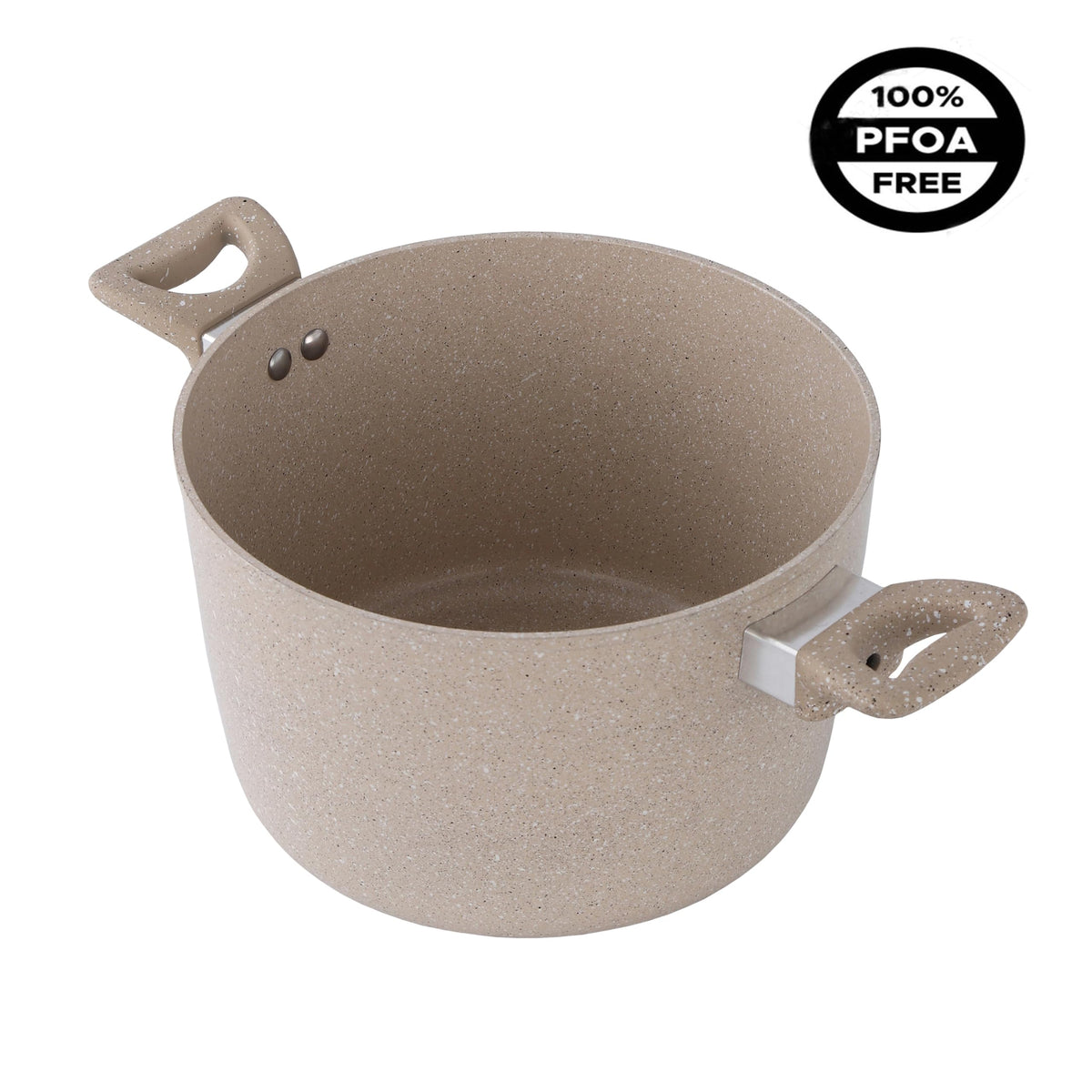 13-Piece Beige Marble Coated Non-Stick Cookware Set with Glass Lids N930