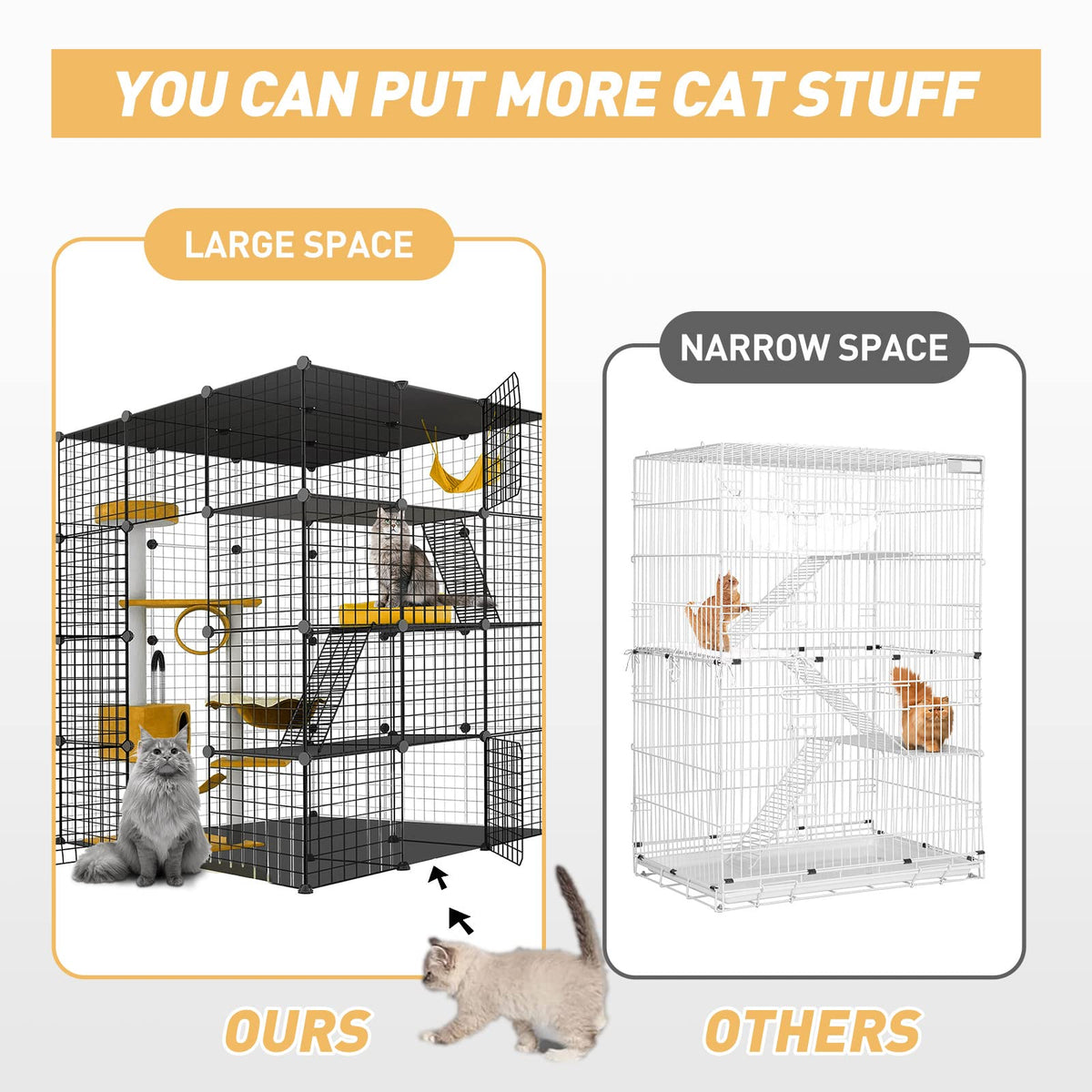 Large Cat Cage Detachable Metal Wire Playpen B726997