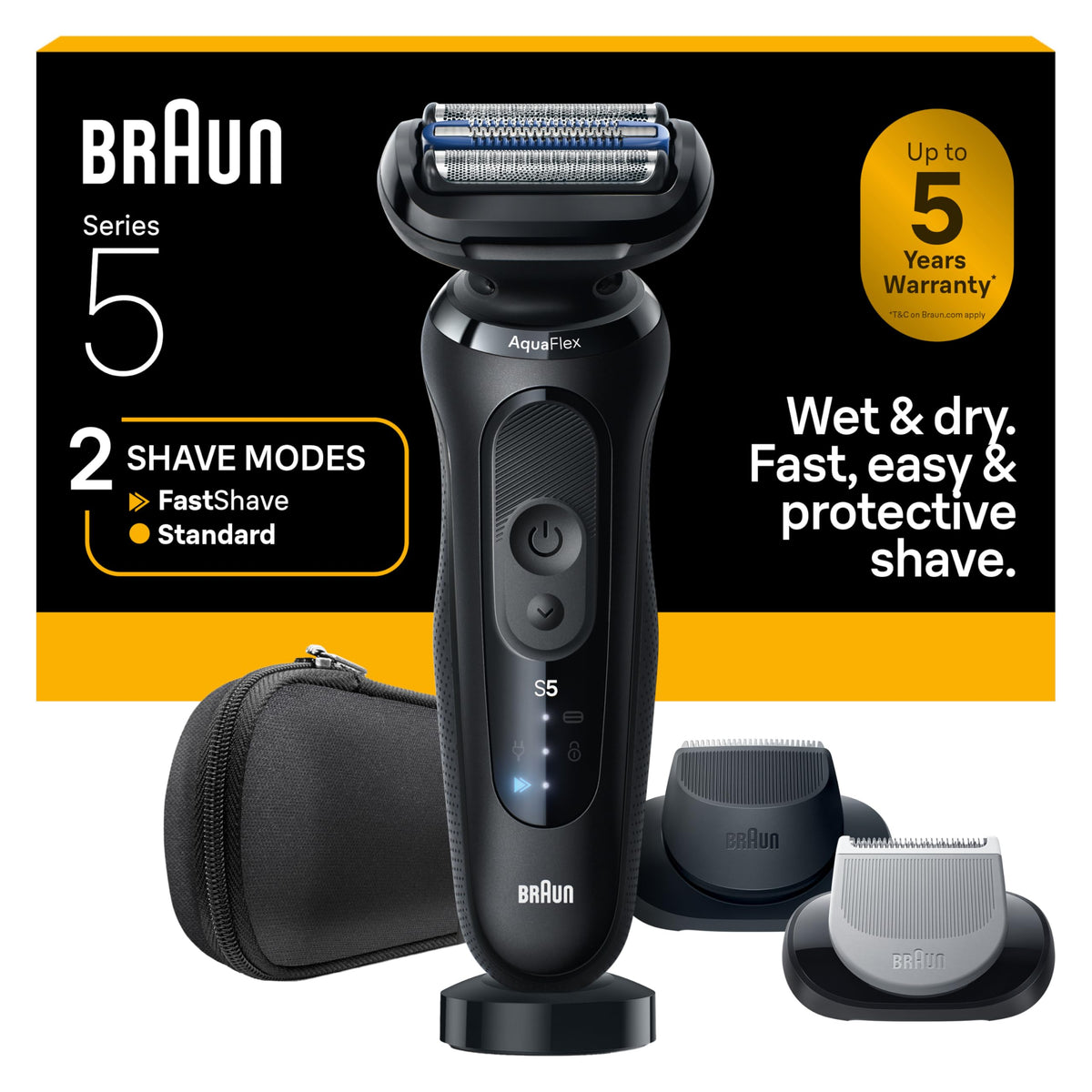 Black Wet & Dry Electric Shaver with Trimmer U254
