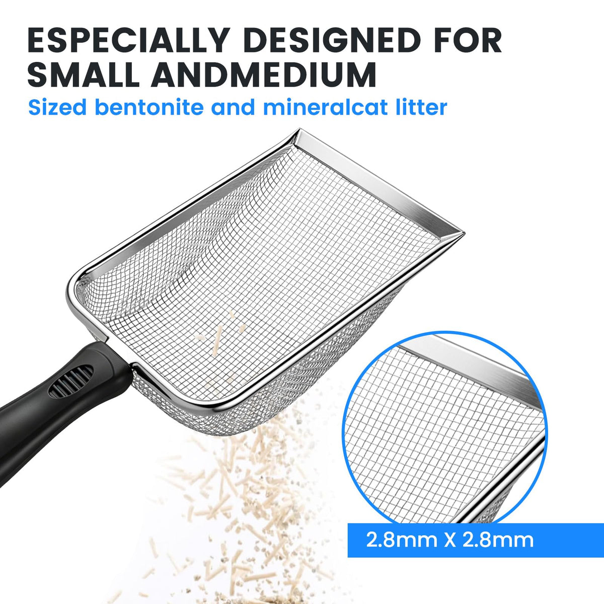 Stainless Steel Mesh Cat Litter Scoop 2.8mm Hole E272897