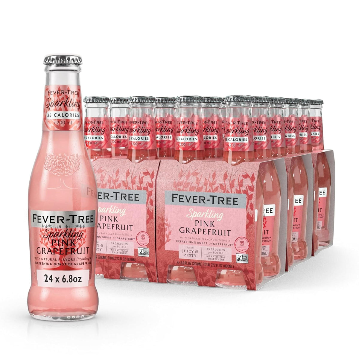 Sparkling Pink Grapefruit Soda Mixer, 24 Pack, 6.8 Fl Oz Bottles A479770