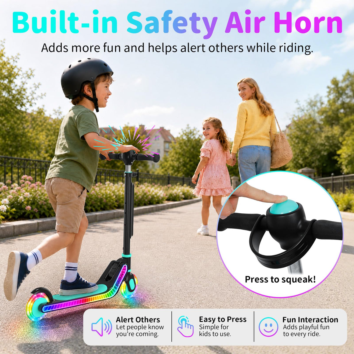 2 Wheel Folding Kick Scooter with Light-Up Deck C695