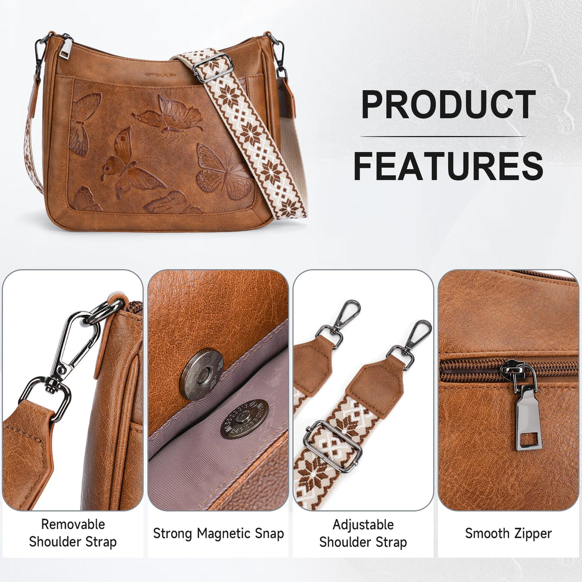 Vegan Leather Crossbody Bag G800