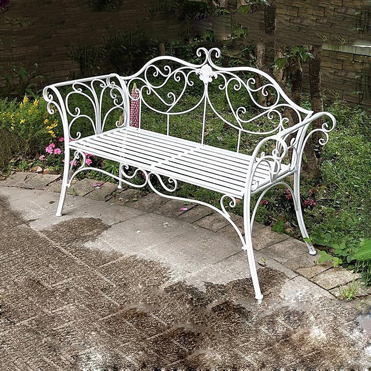 Cast Iron Outdoor Bench 400 lbs Capacity N710564