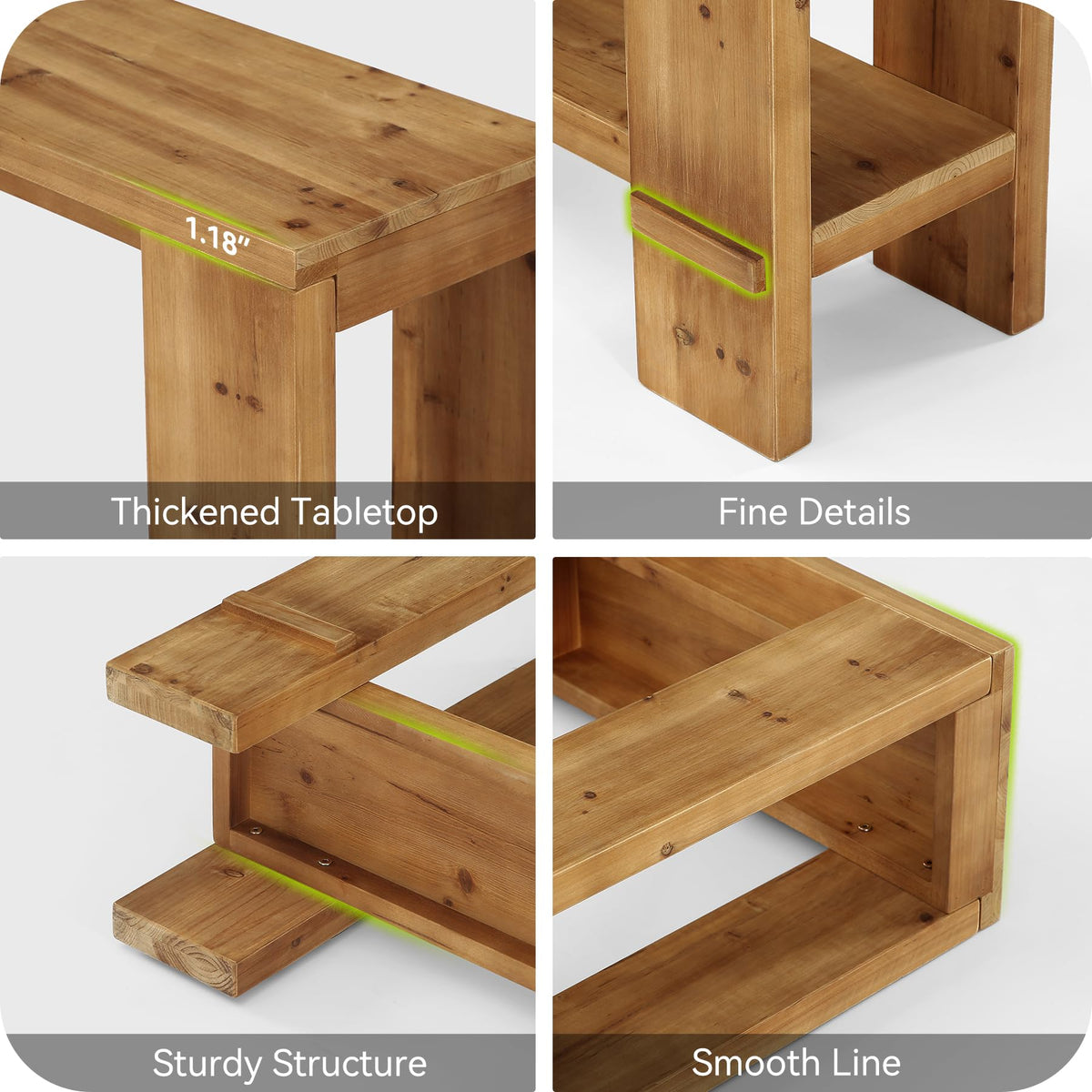 71" Solid Wood Console Table with Storage U881