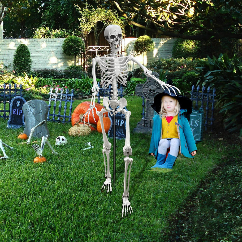5.4Ft Poseable Life Size Human Skeleton with Rope X7091
