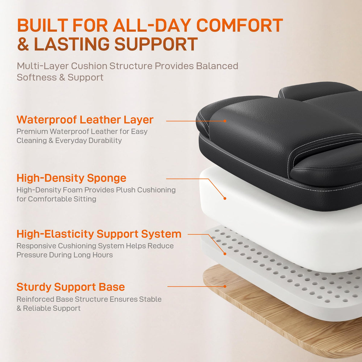 Black Ergonomic Office Chair with Foot Rest N9398