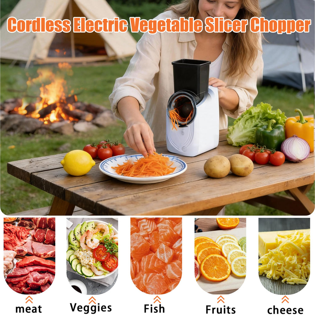 Cordless Electric Vegetable Slicer Chopper & Cheese Grater U78426