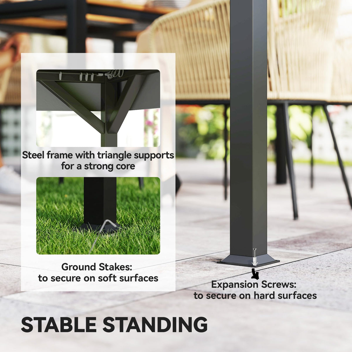 10' x 12' Dark Gray Outdoor Patio Gazebo Q4170