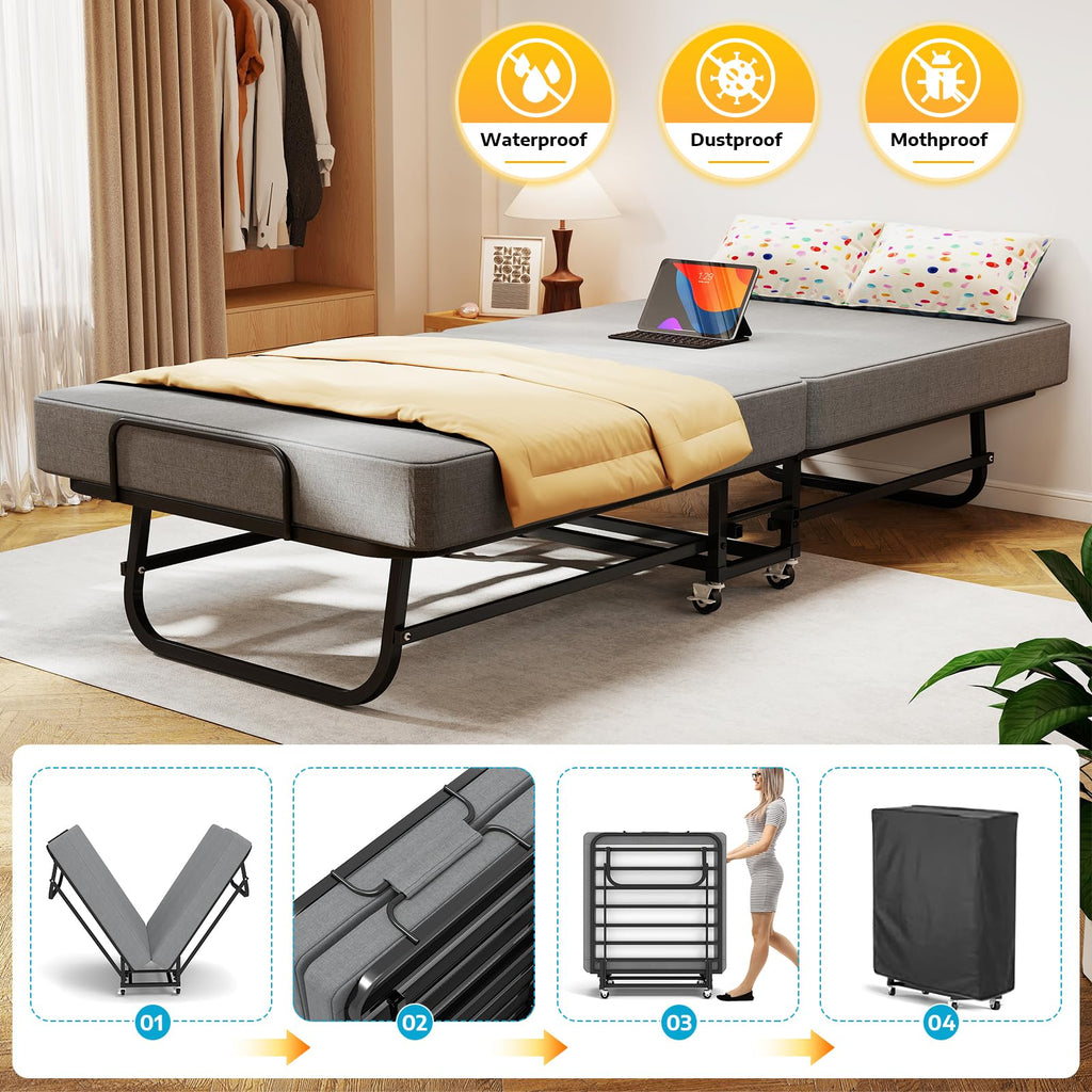 Folding Bed Portable Roll Away Bed 75" x 31" K65645