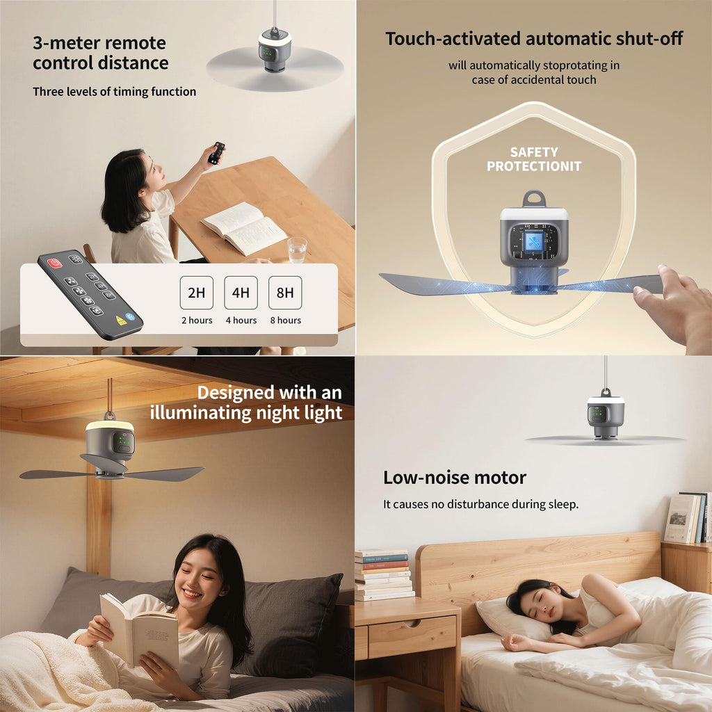 Portable Ceiling Fan with Light R738