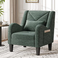 Green Chenille Upholstered Accent Chair with Lumbar Pillow Z8510