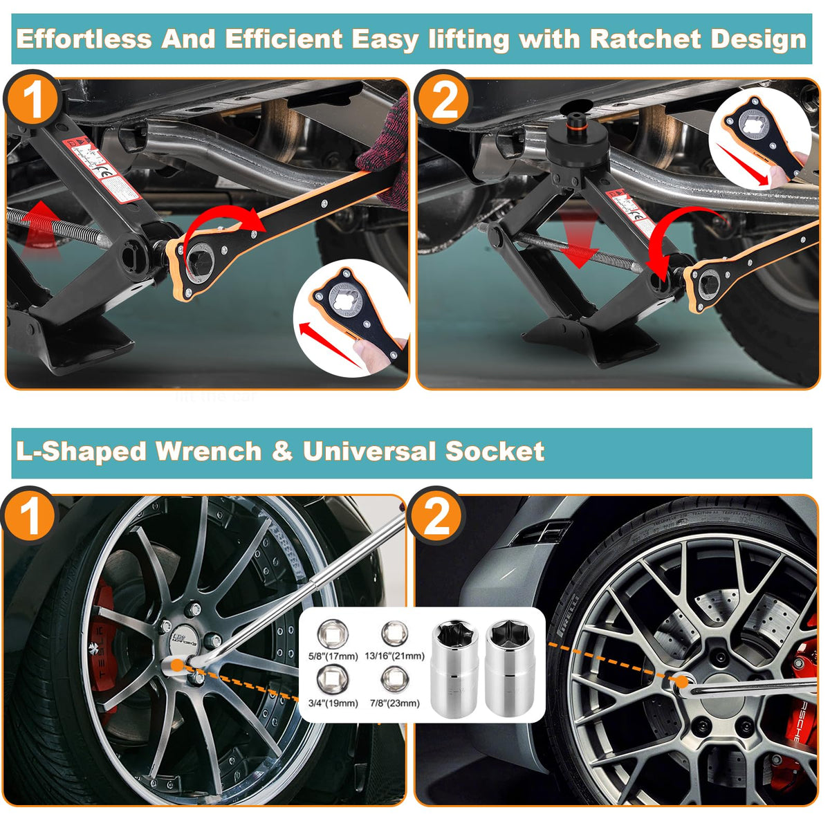 Scissor Jack Kit with Lug Wrench and Jack Pad W357641