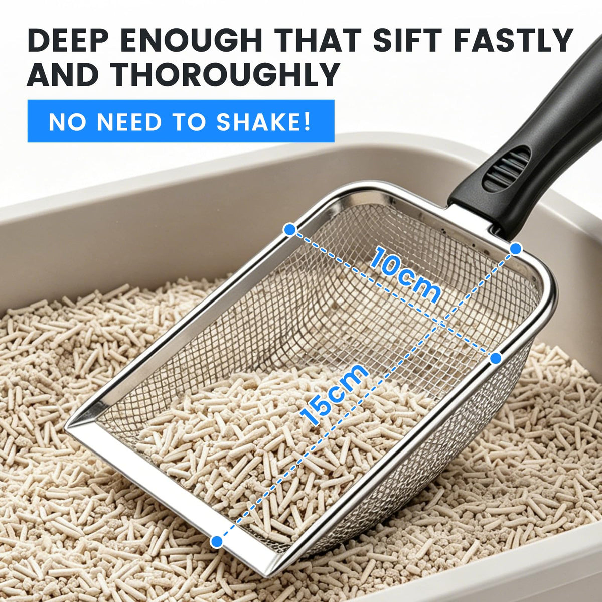 Stainless Steel Mesh Cat Litter Scoop 2.8mm Hole E272897