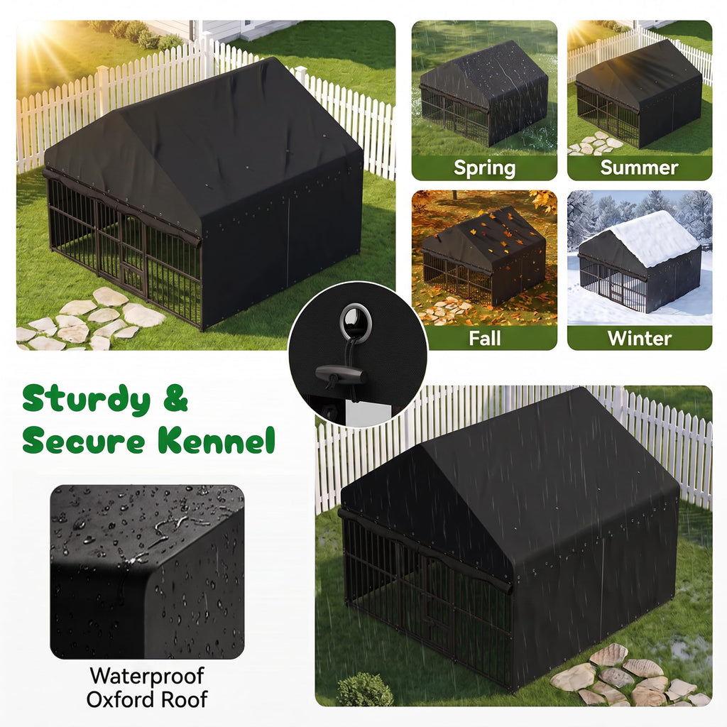 10x20 FT Heavy Duty Outdoor Dog Kennel with Roof R3083