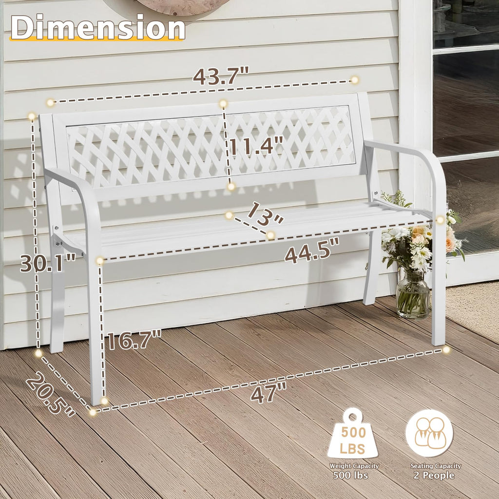 White 2-Person Outdoor Bench Z44167