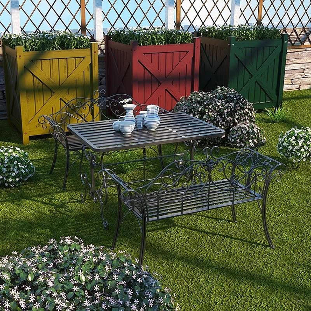 Cast Iron Outdoor Bench 400 lbs Capacity N710564