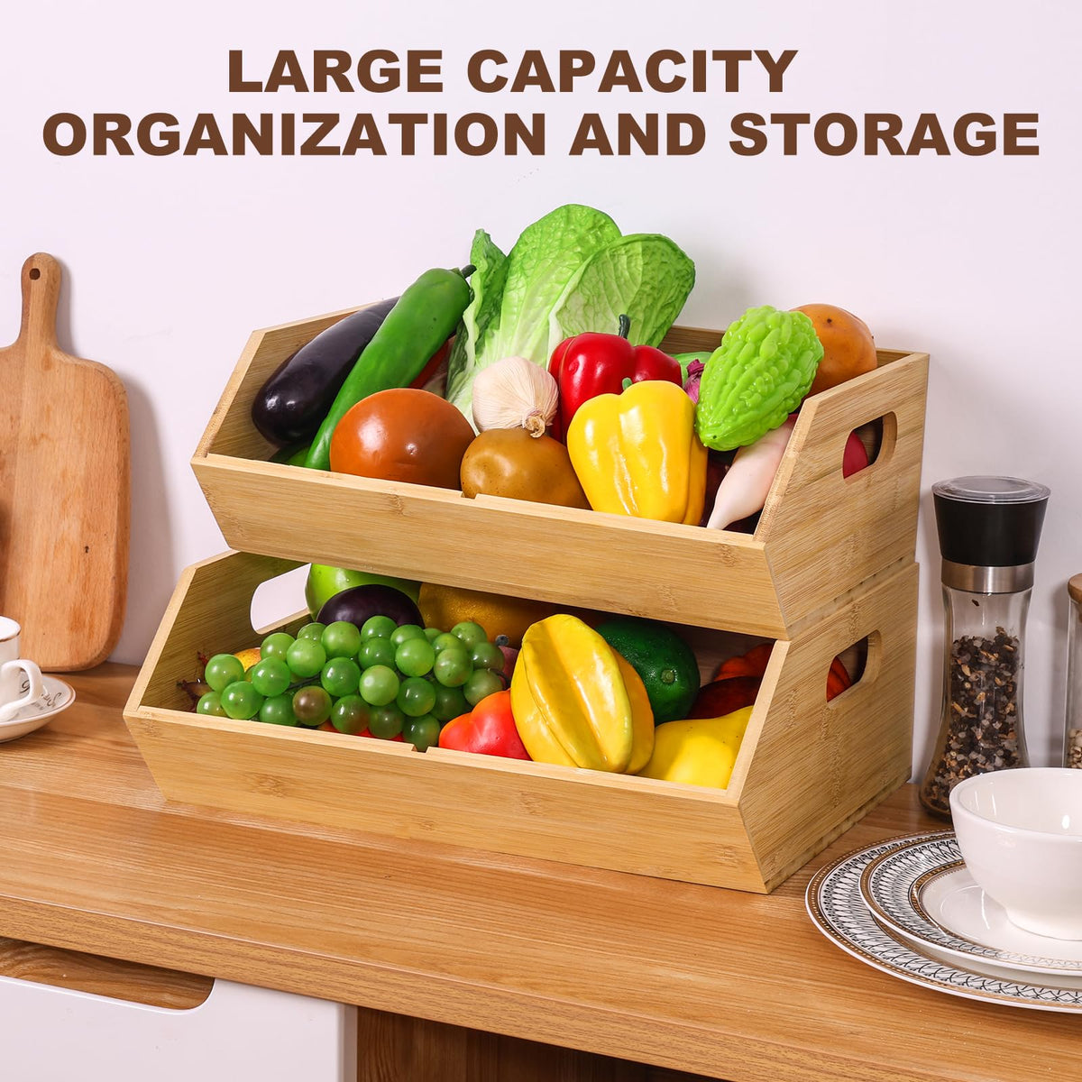 2 Set Bamboo Storage Bins G8817