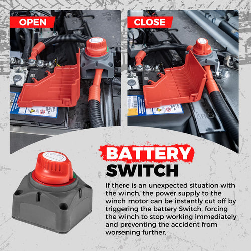 20000lb 12V Heavy Duty Waterproof Electric Synthetic Rope Winch J20972