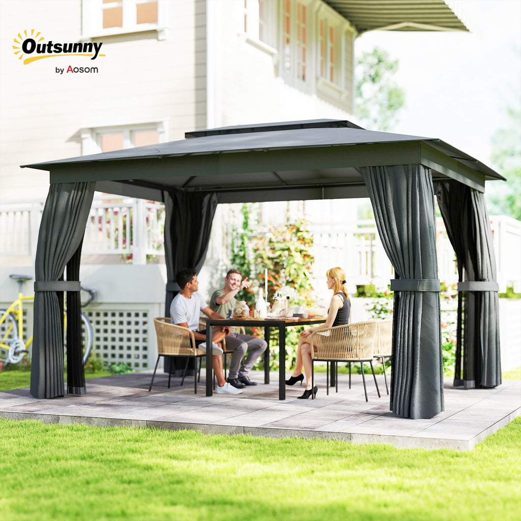 10' x 12' Dark Gray Outdoor Patio Gazebo Q4170