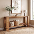 71" Solid Wood Console Table with Storage U881