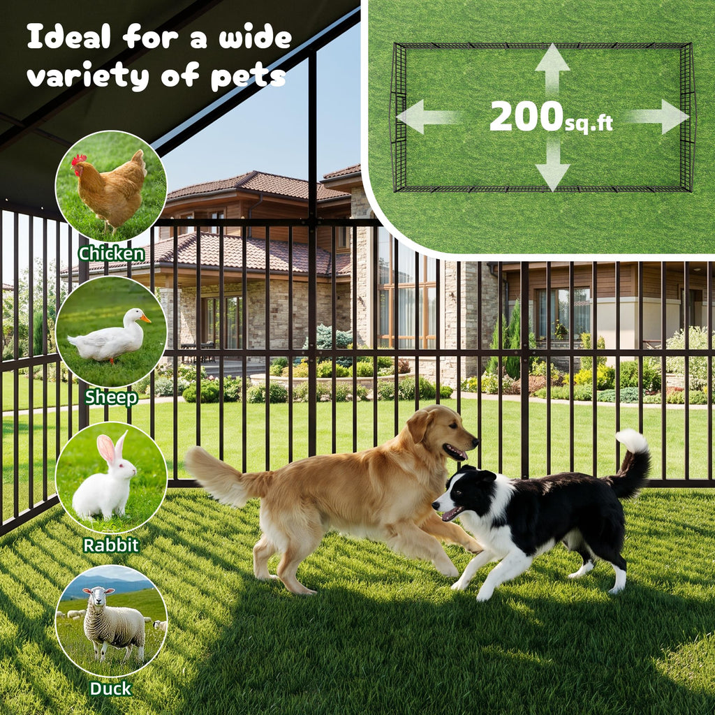 10x20 FT Heavy Duty Outdoor Dog Kennel with Roof R3083
