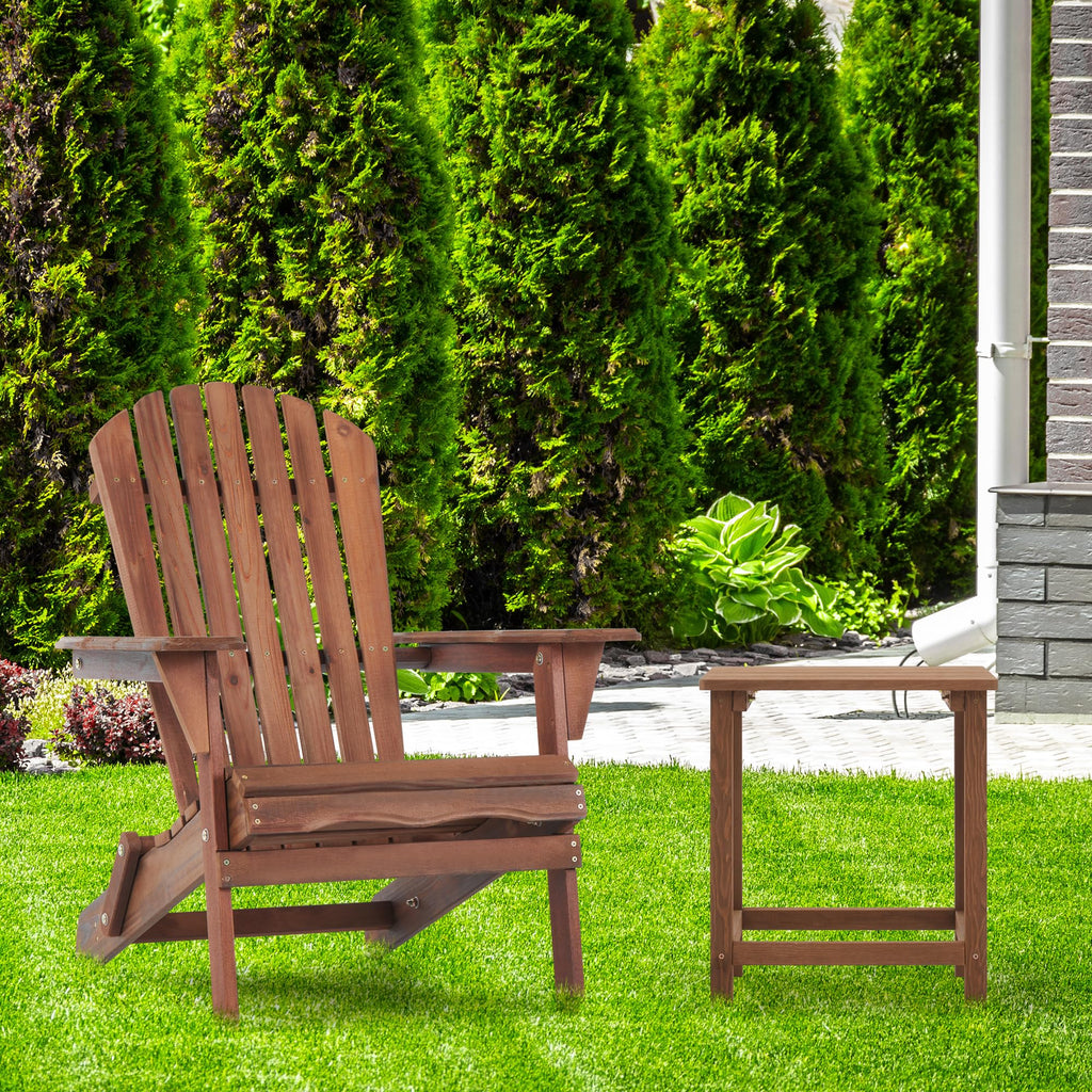 Folding Adirondack Chairs Set of 2 Solid Cedar Wood C124157
