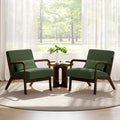 Dark Green Corduroy Accent Chair Set of 2 V609466